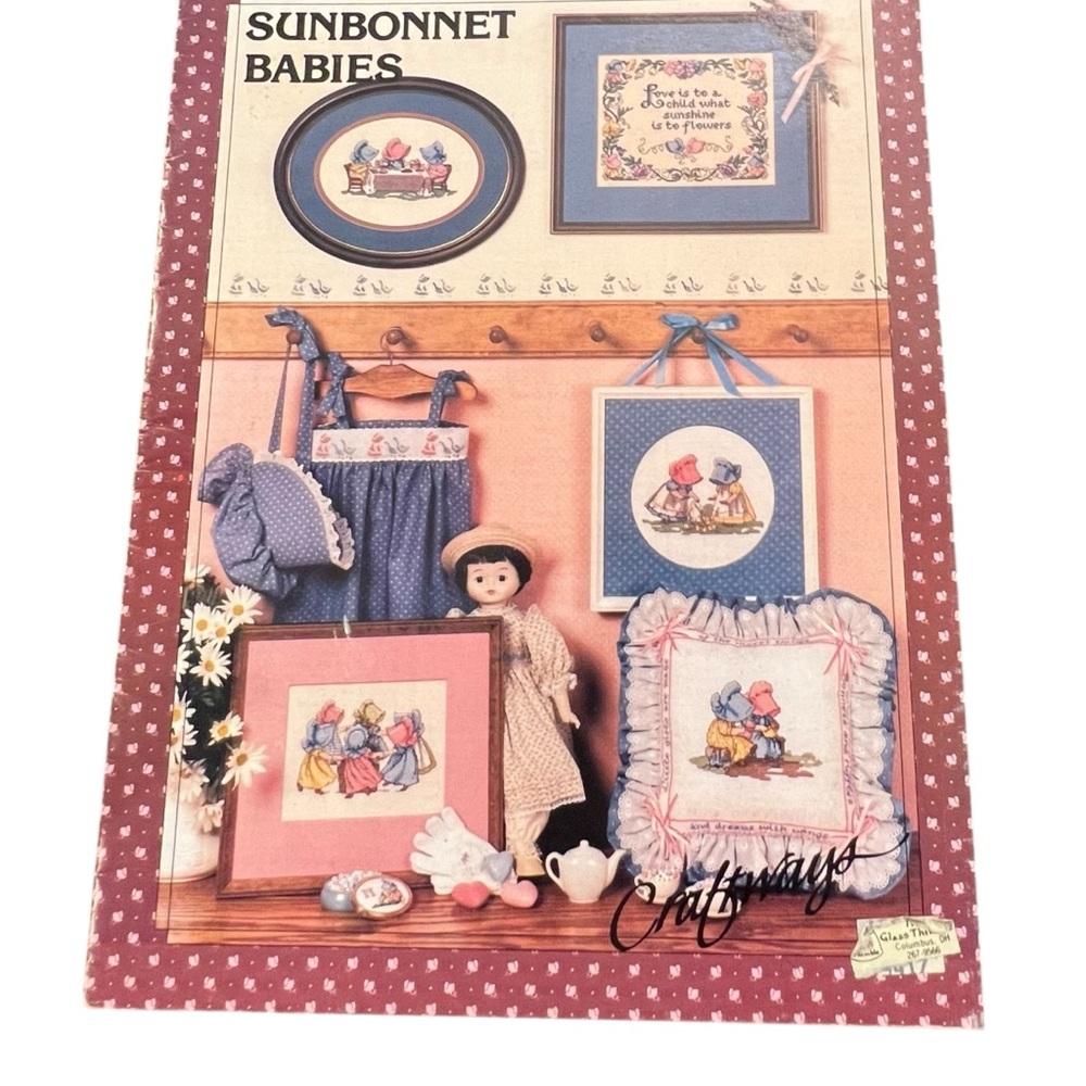 Craftways SUNBONNET BABIES Cross Stitch Chart 1985 Bertha Corbett VTG Prairie